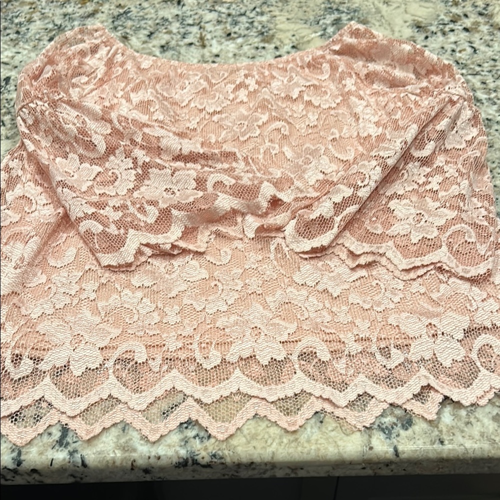 Pink Lace Crop Top